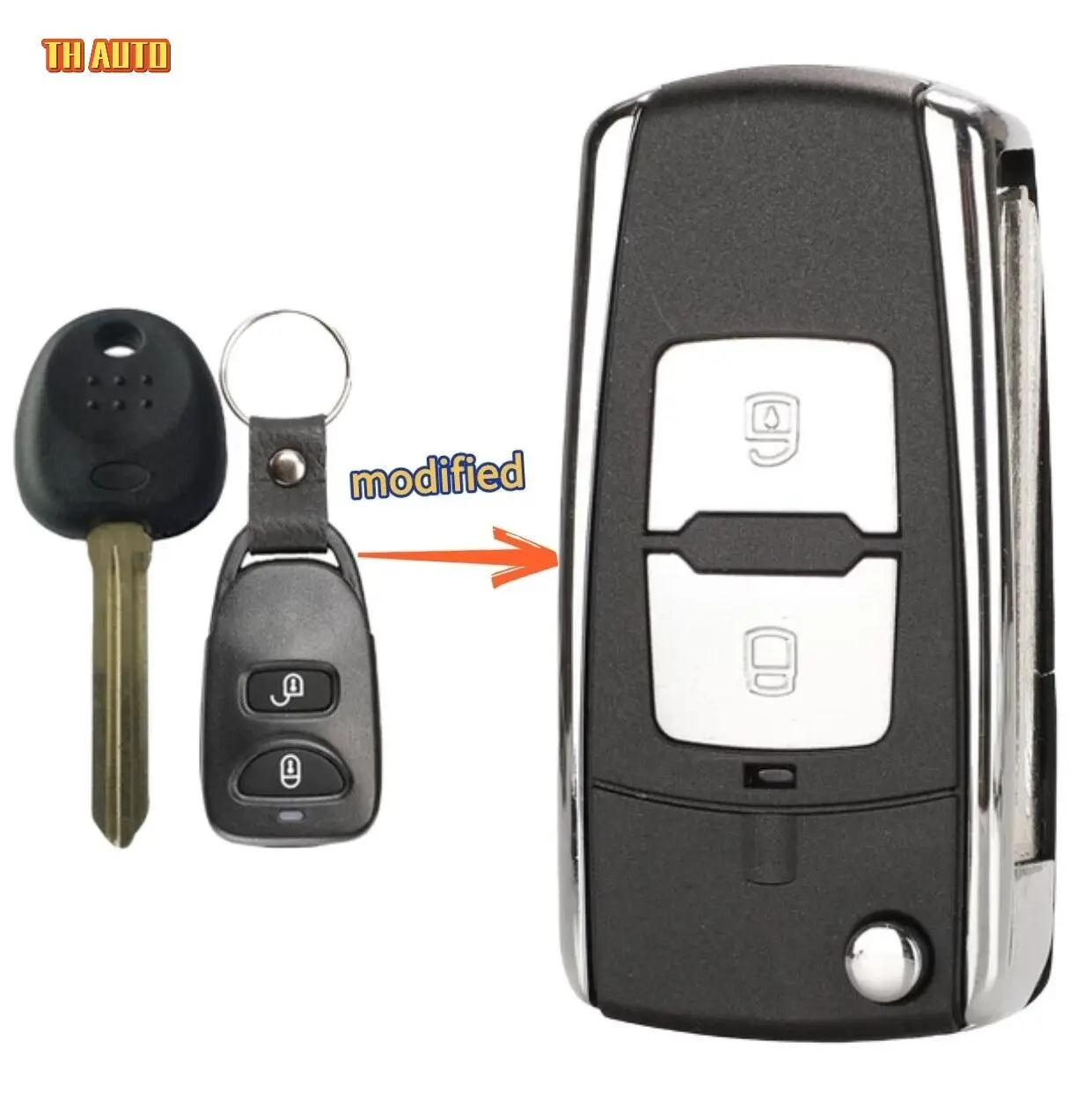 
No Battery Holder Car Key Shell For Hyundai Elantra Santa FE Atos Trajet Remote Alarm Modified Flip Key Case 