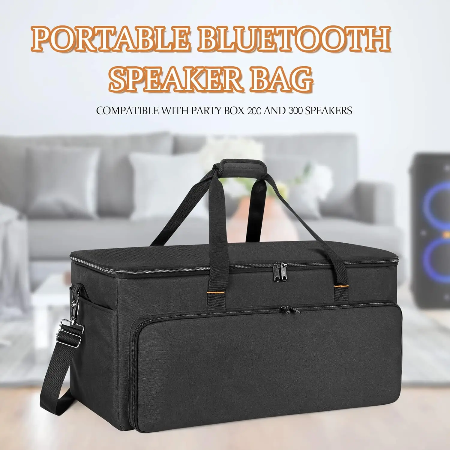 Portable Speaker Carry Tote Bag Designed with Multi Pockets Spotlight Storage Bag Heavy duty bags for speaker