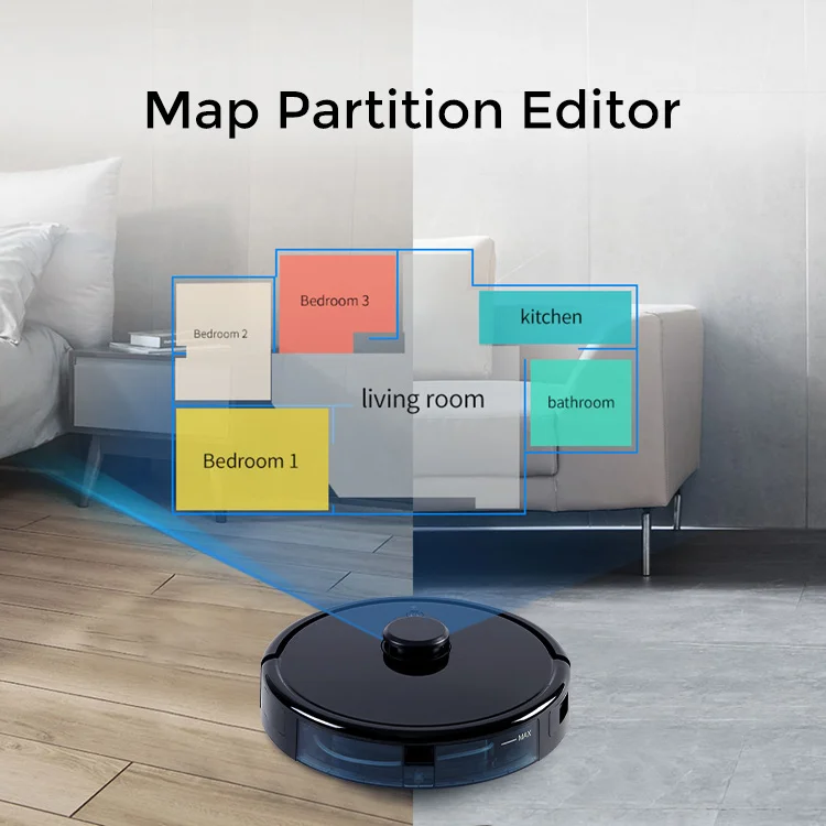 2022 Laser navigation Robot Vacuum Cleaner With Mapping System And High Suction