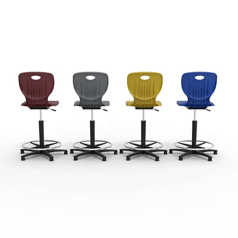 Height Adjustable Modern Design School Furniture Metal Leg Movable Plastic School Lab Stools