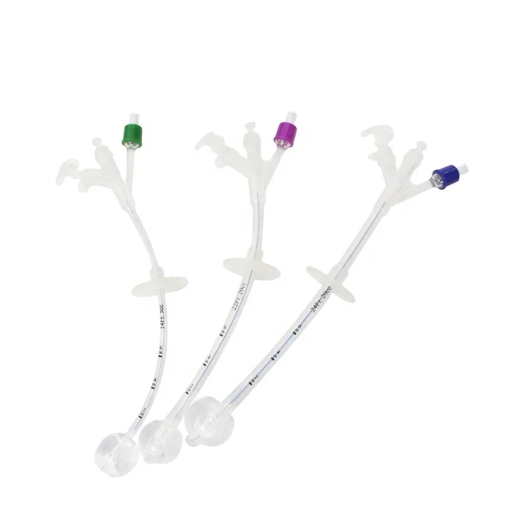 Single use silicone Gastrostomy Tube  X-Ray line supplier Ultra-short catheter design The multi-function connector 12-24F CE ISO