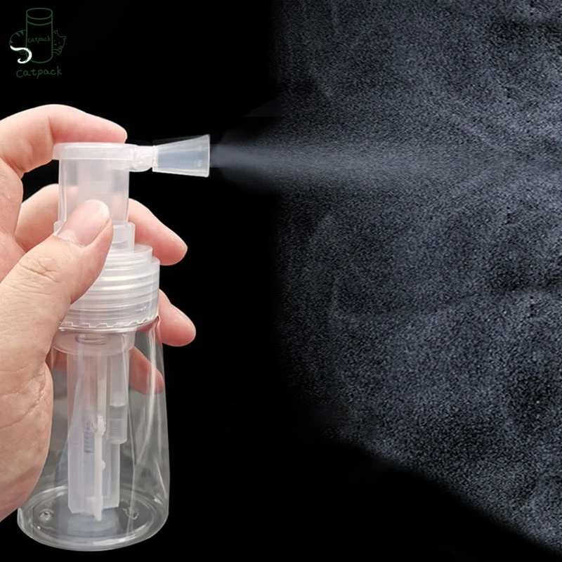 110ml 180ml Clear Plastic Pet Skin Care Baby Talcum Cylinder Dry Shampoo Powder Spray Bottle With Dispenser Pump