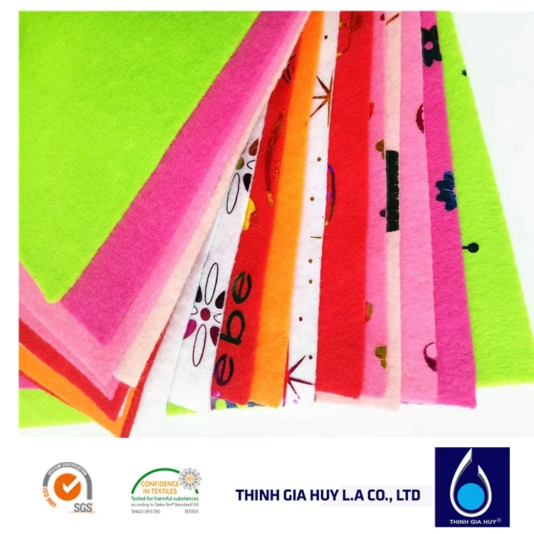 New Needle punch felt, polyester non-woven fabric,wool felt fabric ,printed felt in Vietnam