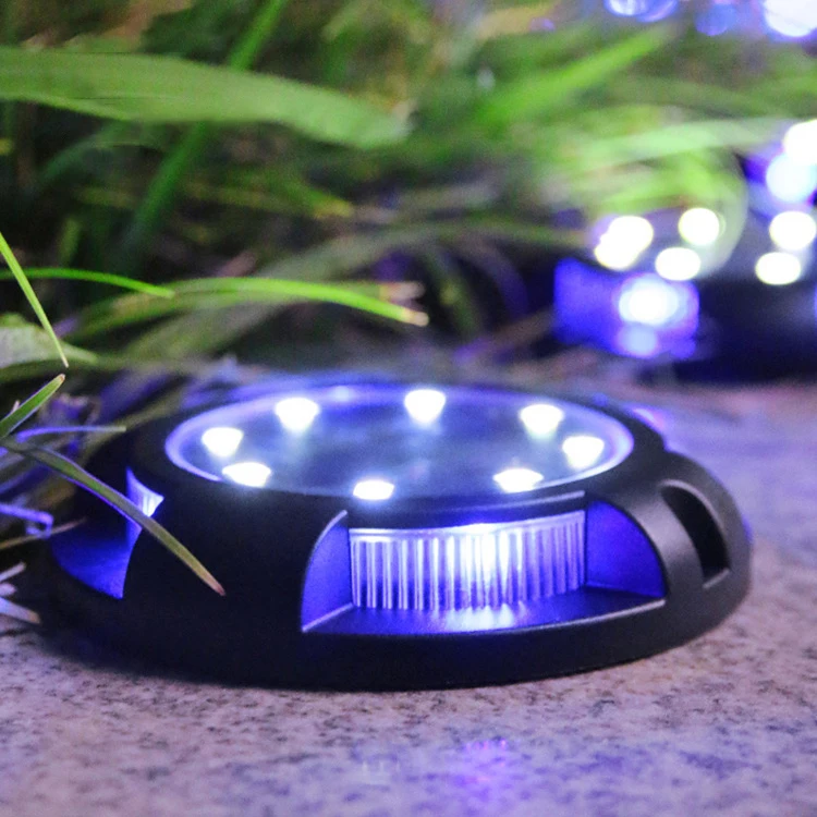 Waterproof Led Landscape Lighting Pc Lawn Lamp Disk Garden Solar Ground Lights Outdoor