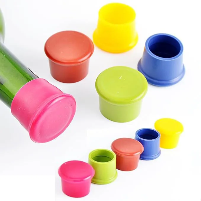 Silicone Bottle Stopper Reusable Wine Bottle Cap Sealing Stopper Fresh-keeping Silicone Wine Bottle Cap Customized Logo 10g