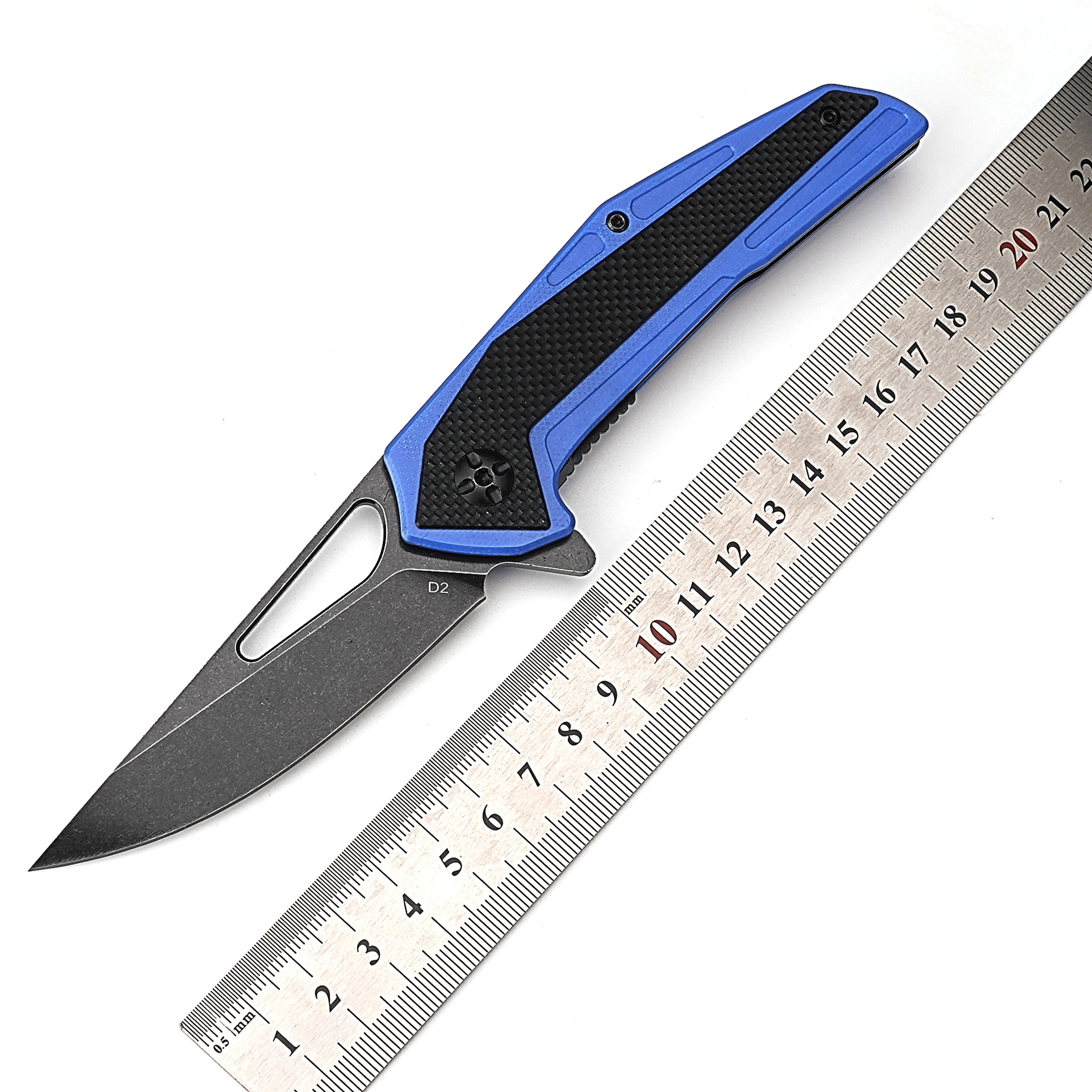 New Style D2 Steel Folding Pocket Knife Black G10 Handle Portable Edc Self Defense Survival Camping Outdoor Knife