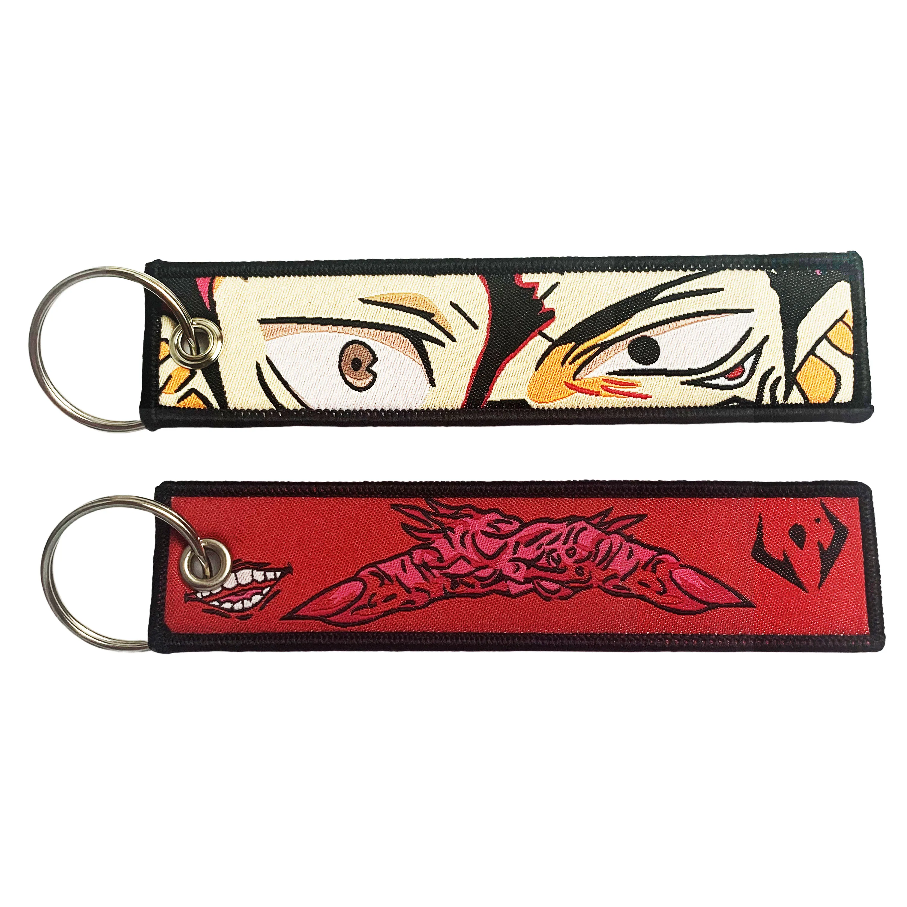 Letter Woven Fabric Custom Blank Motorcycle  for Car & Motorcycle Embroidery Keychain Embroidered Anime Key Jet Tag