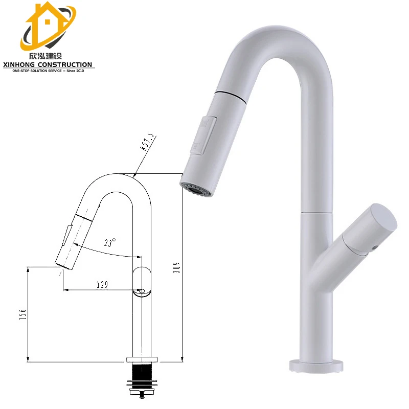 White basin kitchen pull out type faucet household bathroom cabinet basin raised platform basin wash closet sink faucet