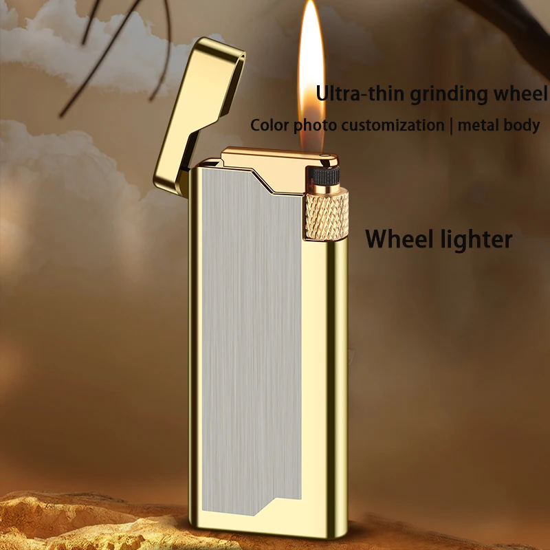 DEBANG Original Flame Lighter Flint Slim Body Exquisite and portable Refillable cigarette lighter with gift box