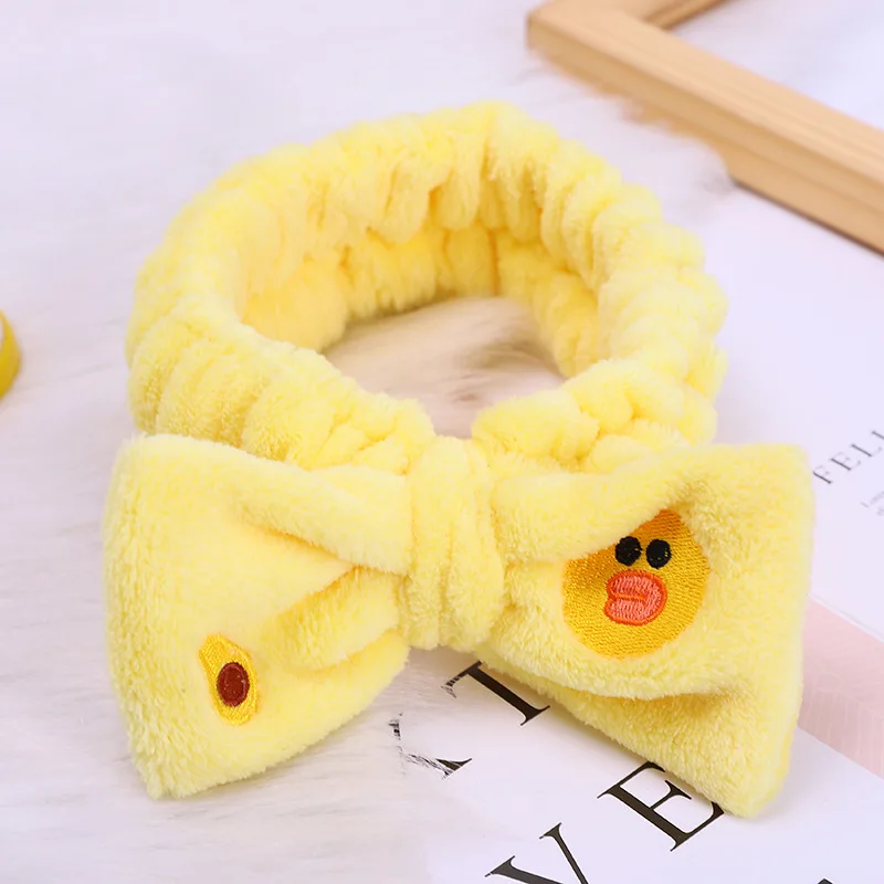 Women Cute Hairbands Beauty Big Bowknot Rabbit Striped Soft Shower Hair Band Wrap Headband Bath Spa Make Up Elastic Headband