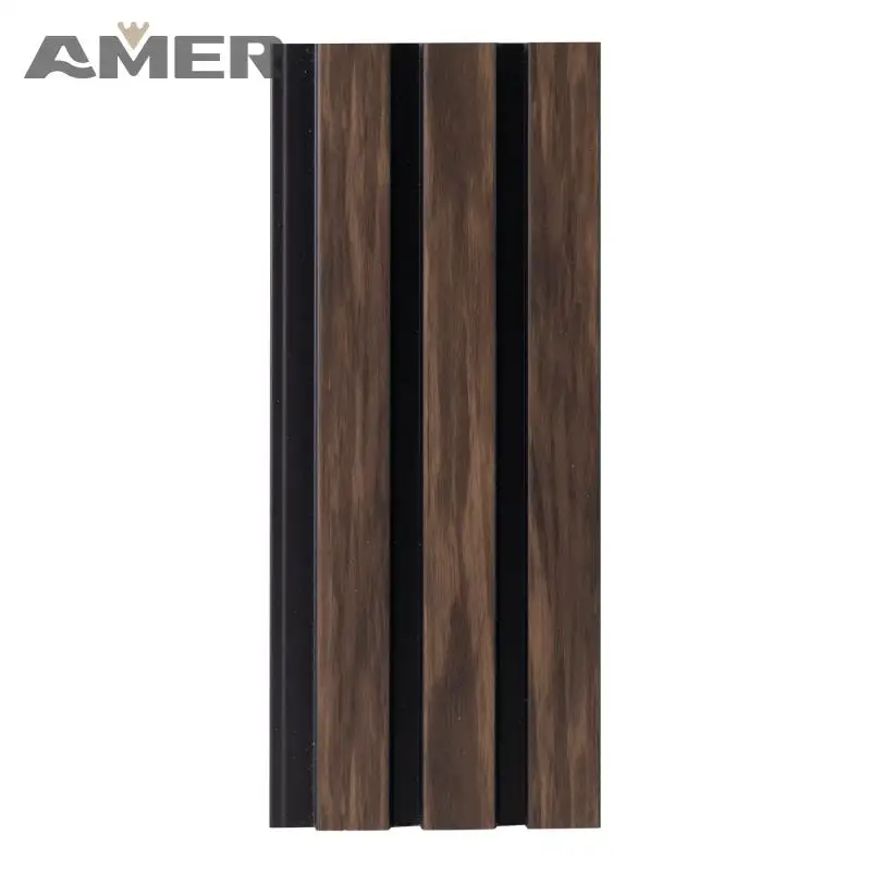 AMER Korean Wood Color PS Wall Panel Polystyrene Grille Wall Panel Sample PS Wall Panel