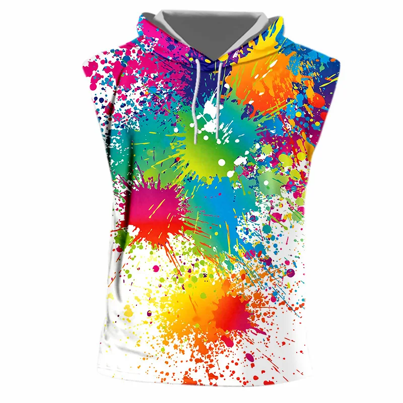 
Cheap Wholesale Sale Custom Fashion Basketball Sleeveless High-Quality Hooded Vest 