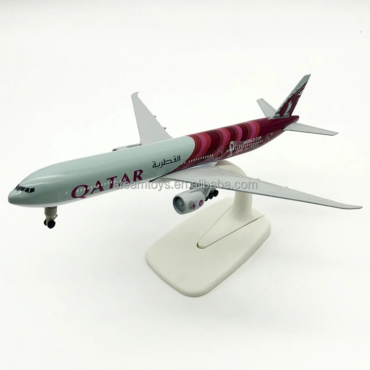 Модель самолета под давлением 20 см Qatar Airways B777 модель мирового стола в масштабе 1/300 с индивидуальным логотипом