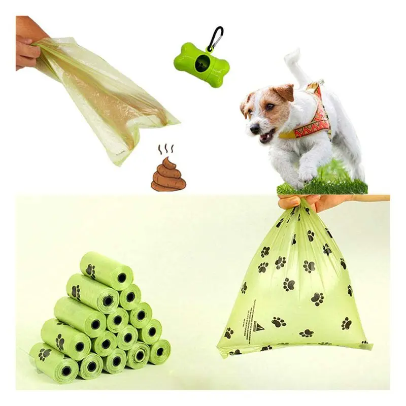 Manufacturer Wholesale Custom Logo Portable Pe Biodegradable Box Packed Pet Waste Bags Dog Poop Bag With Dispenser