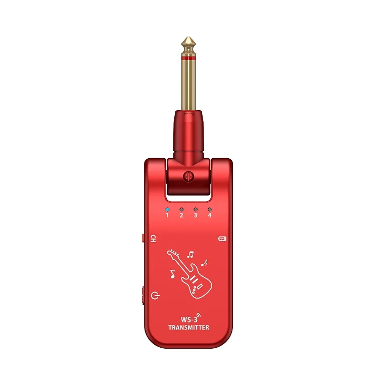 Red Ws-03 Professional Guitar Wireless System Guitar Transmitter And Receiver