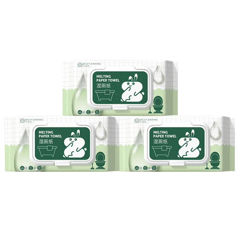 Biodegradable Adult Flushable Herbal Toilet Seat Wet Wipe Paper Wet Toilet Tissue