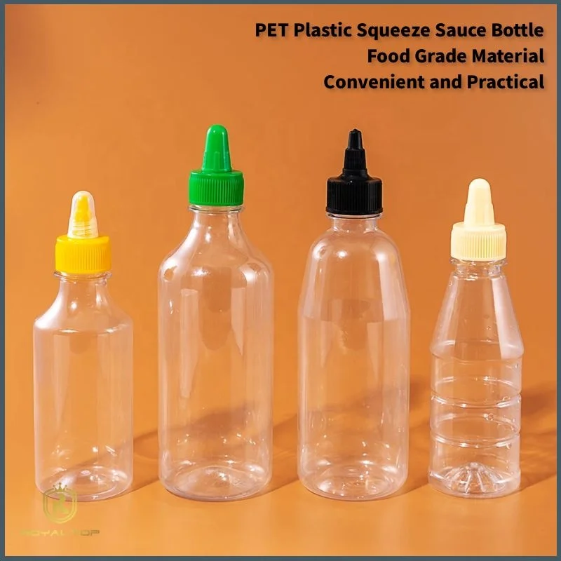 Competitive disposable Condiment container Non-Drip Plastic Squeeze Sauce jar Ketchup Chili Honey Hot Sauce Packaging Bottle