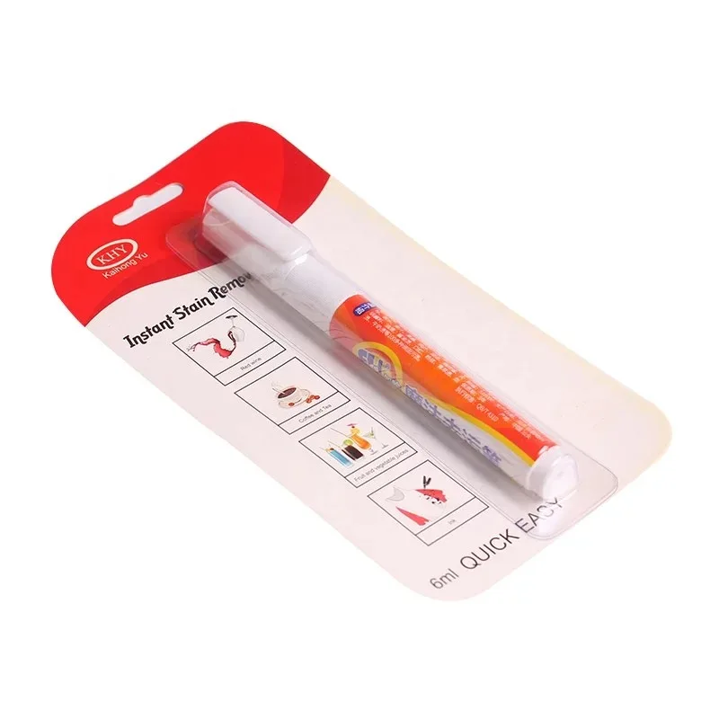 OEM plastic useful emergency cloth stain remover scouring liquid stick cleaner decontamination fabric bleach pen with key chain