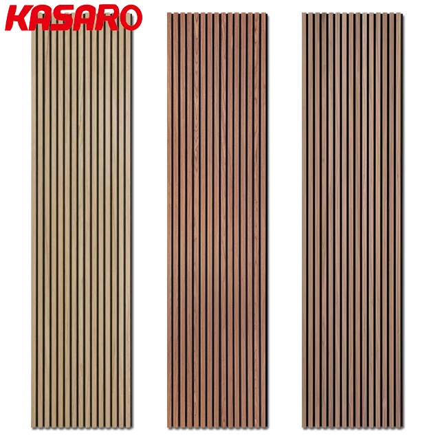 KASARO Akupanel Acoustic Slat Panel Wood Grooved For Studio Room Soundproof Wall Panel