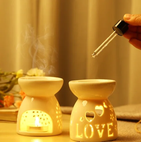 Romantic Ceramic Oil Burner Wax Melt Candle Holder Aromatherapy Furnace Ceramic Oil Stove Furnishings
