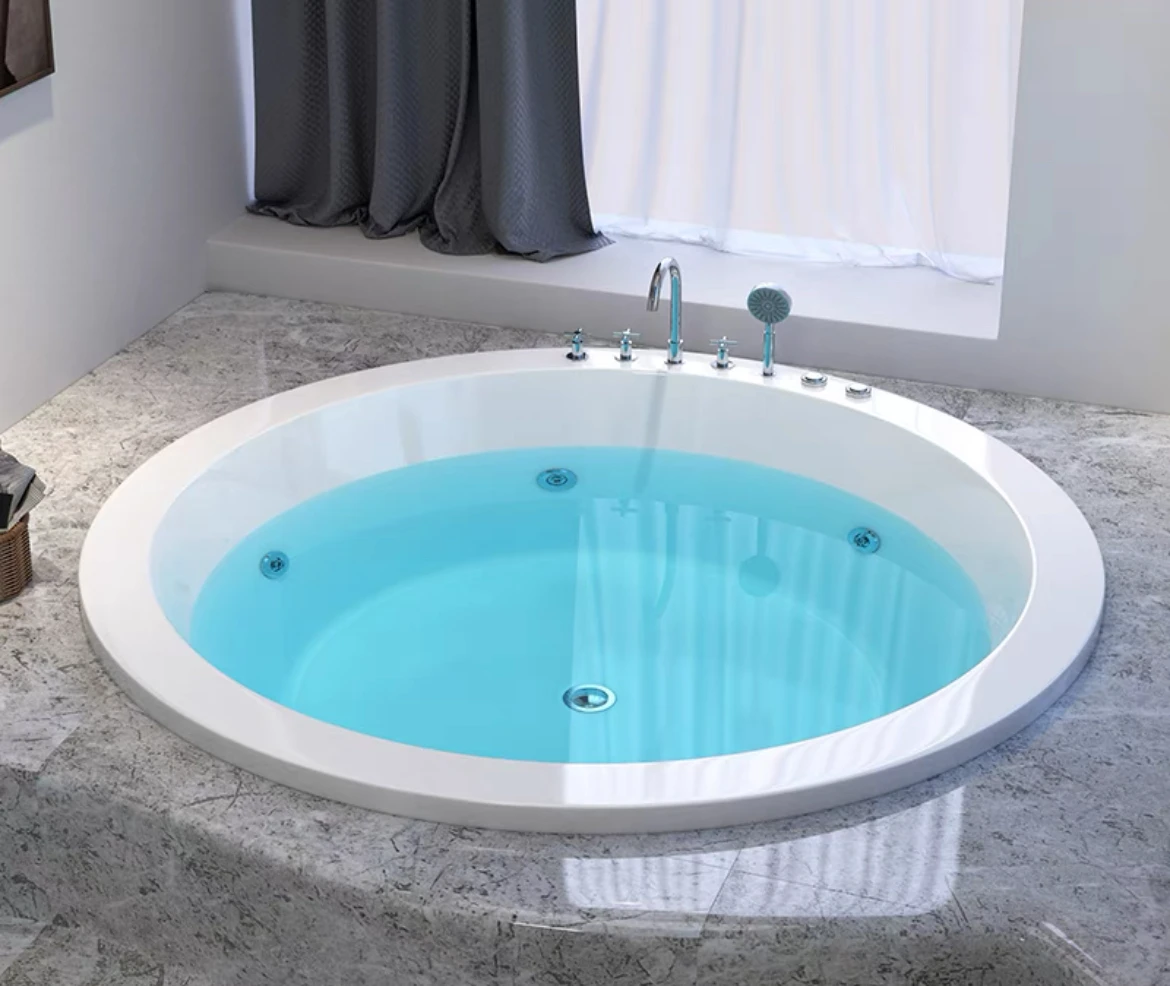 Lizhen-Hwa.Vic Hot tub indoor spa underground spa bath round 4-person jacuzzis to-to waterfall sap bathtubs LED phototherapy