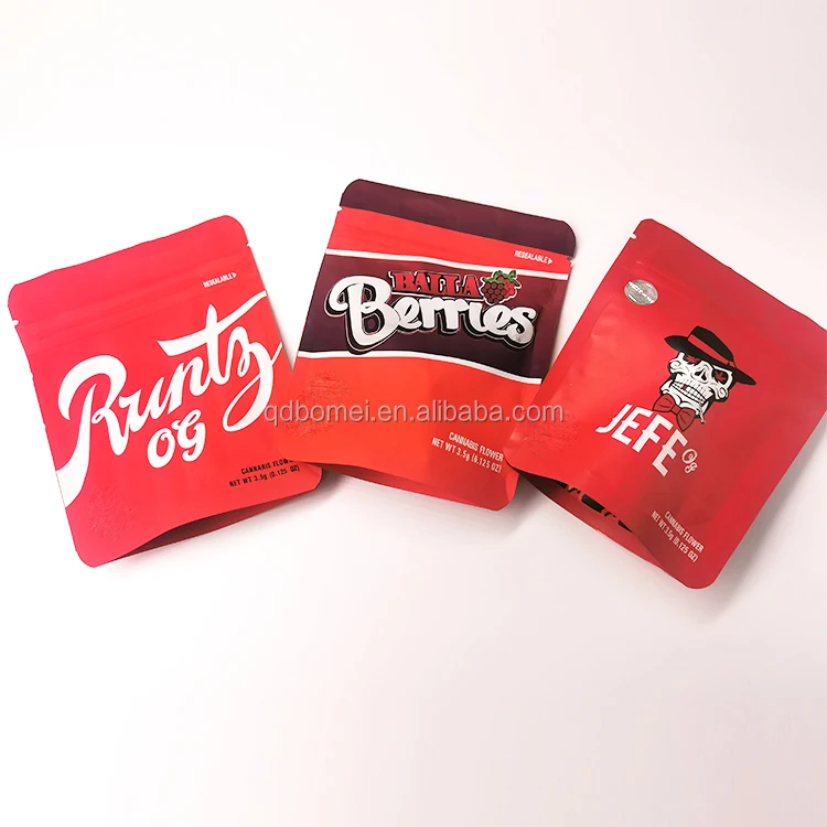 
Custom printed Recyclable mylar smell proof weed gummy bear herbs edible resealable ziplock packaging bag for Halloween Party 