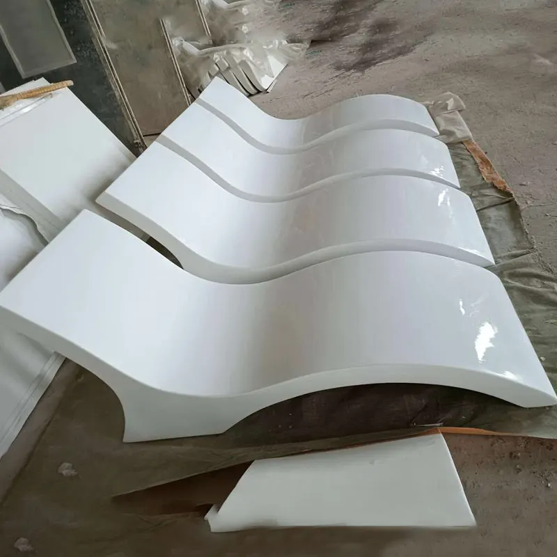 luxury simple hotel beach in water pool side swimming pool chaise lounge chair set white fiberglass sun loungers