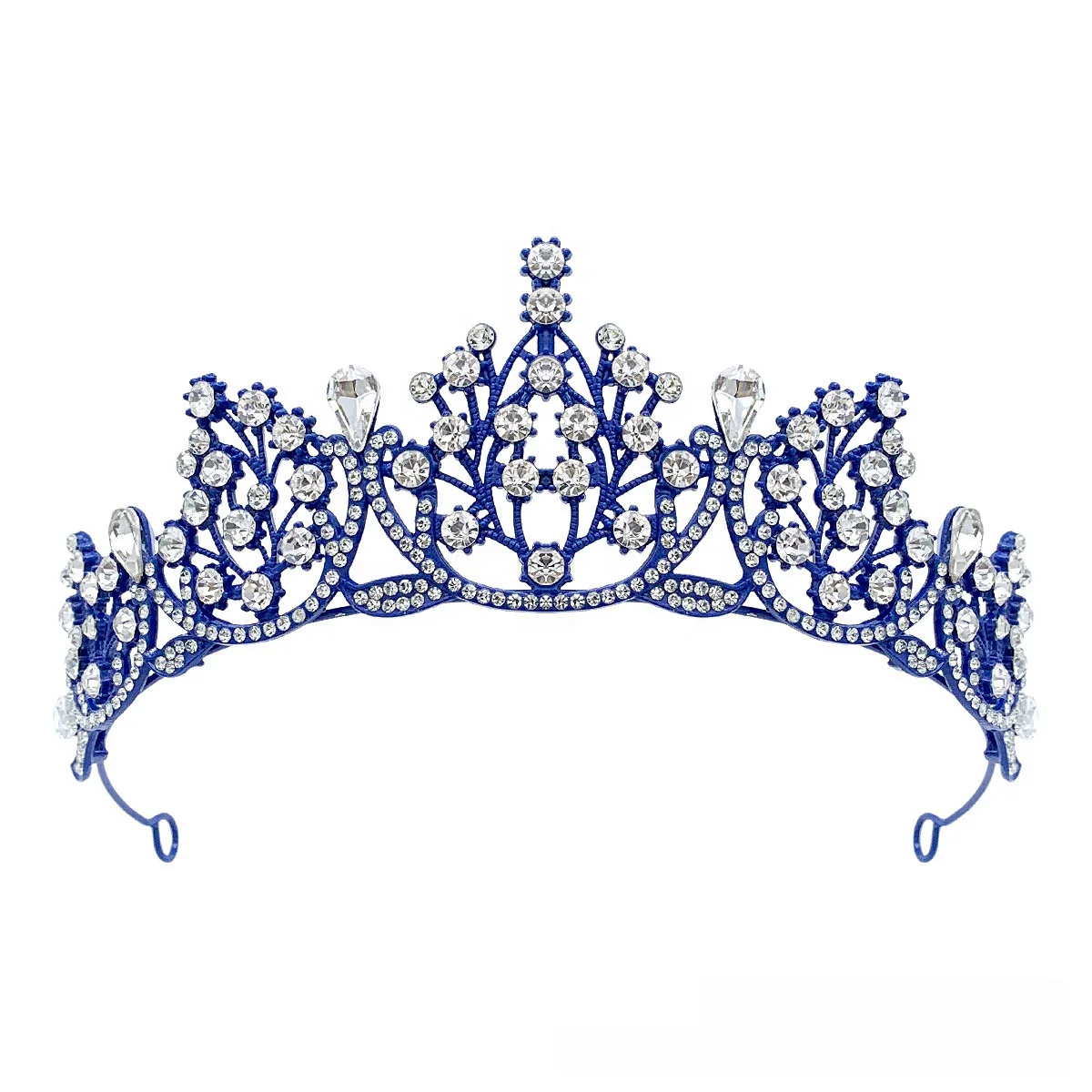 Bridal crown tiara headdress water drop drill eighteen years old adult princess pageant crown wedding veil hair accessories