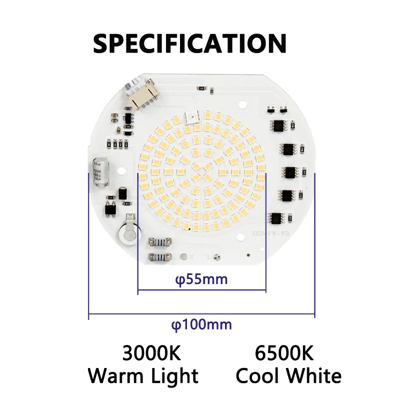 96leds100 мм сенсорный Светодиодный линейный световой блок Dob светодиодный источник света 50 Вт 220 В 230 переменного тока модуль для прожектора