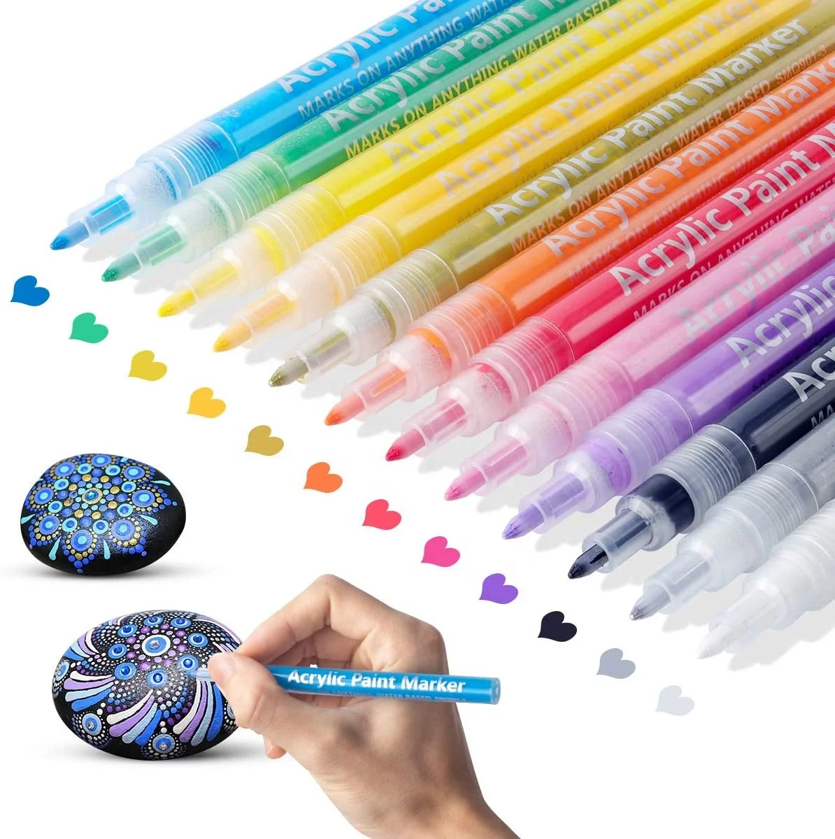 Graffiti Color Marker Pen Acrylic Paint Markers Pens for Rock Painting (1600074013116)