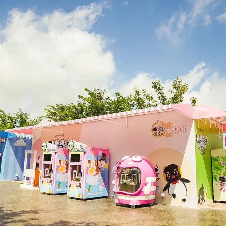 Automatic Soft Ice Cream Vending With Customize Payment System For Coin Or Banknote