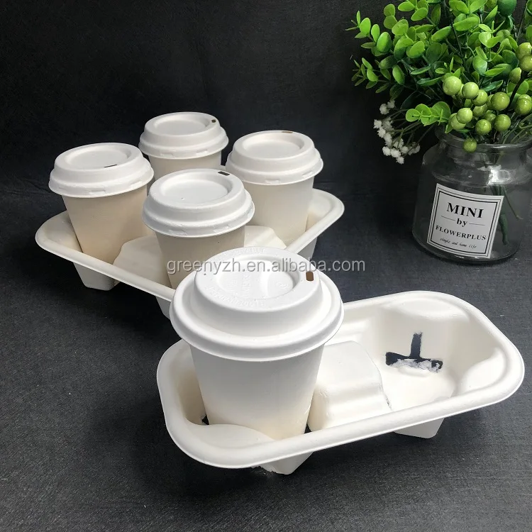 Coffee Cup and Saucer Set  With Lids Eco Biodegradable Juego de taza y platillo de cafe con tapas