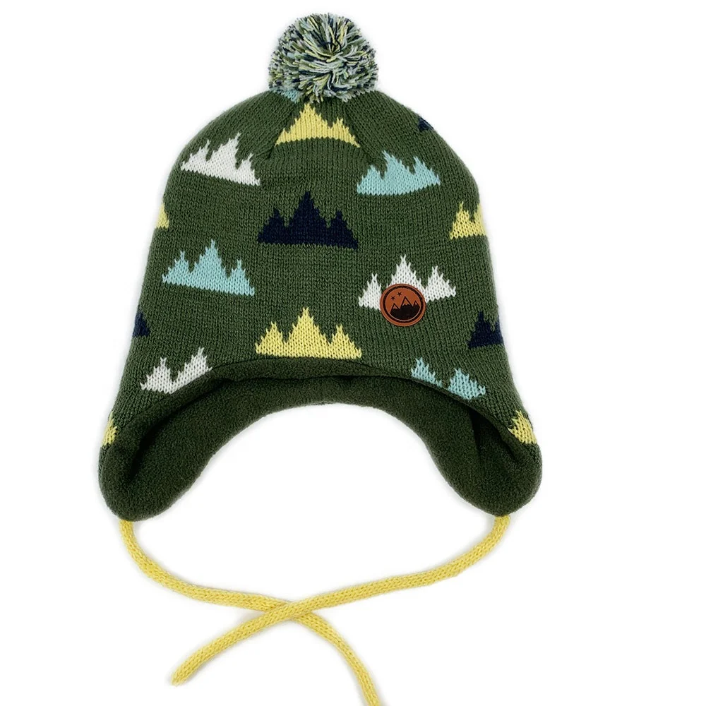 
High Quality Cute Kids Winter Hat Knitted Beanie With Earflap And Braids With Lining For Kids 