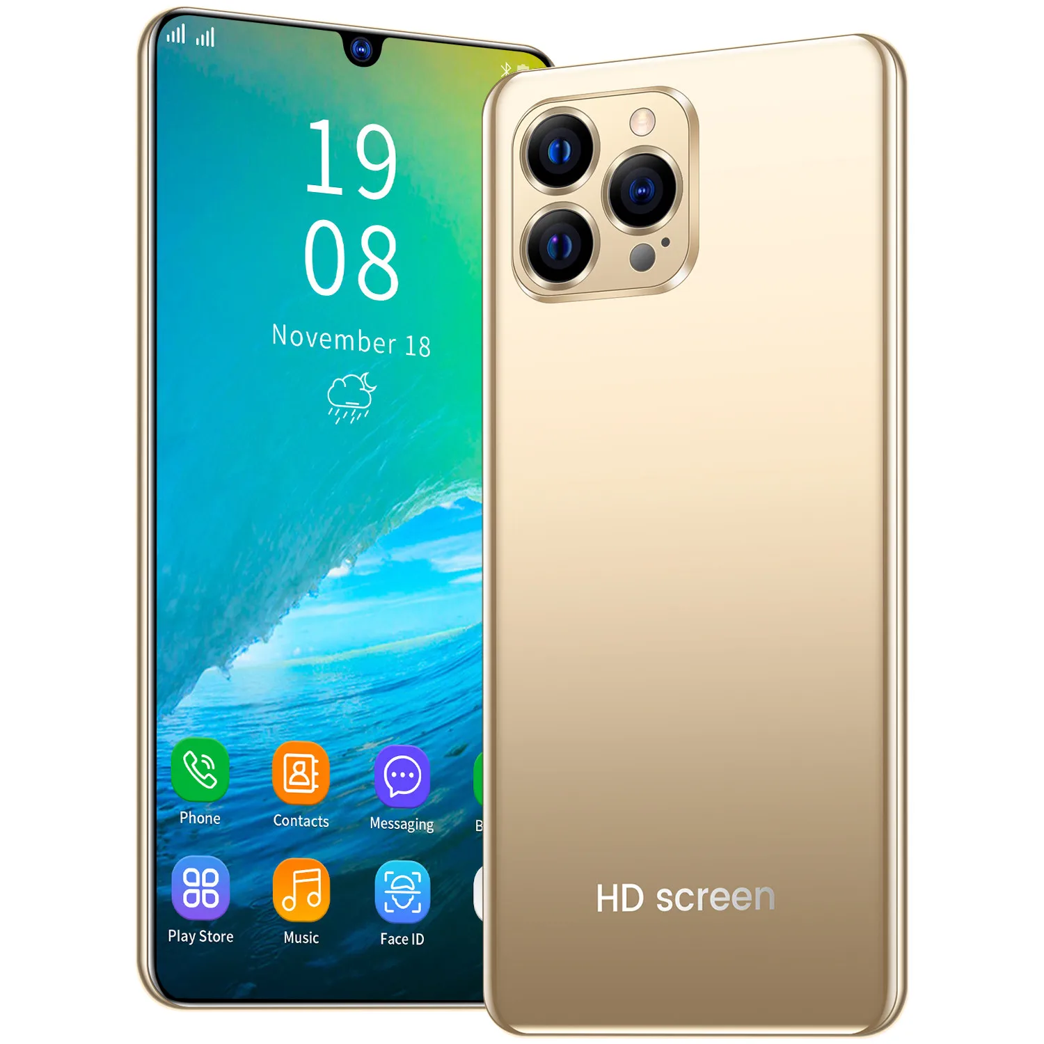 Ip12 pro Разблокировать 6 5-дюймовый 5g мобильный телефон с функцией 12 + 512 ГБ MTK6799 Android смартфон 48-24mp 5200 мА/ч Два карты Face