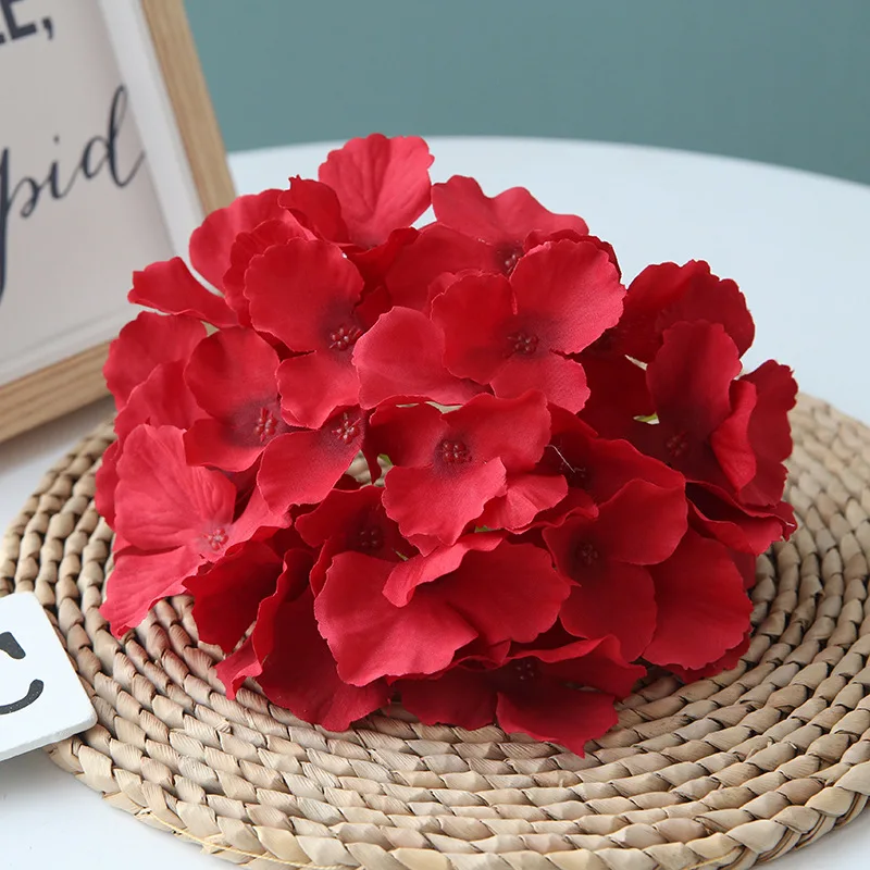 18cm Artificial Silk Flower Heads Bulk Wholesale Large Artificial Hydrangea Flower For Flower Bouquet Wedding Home Decoration