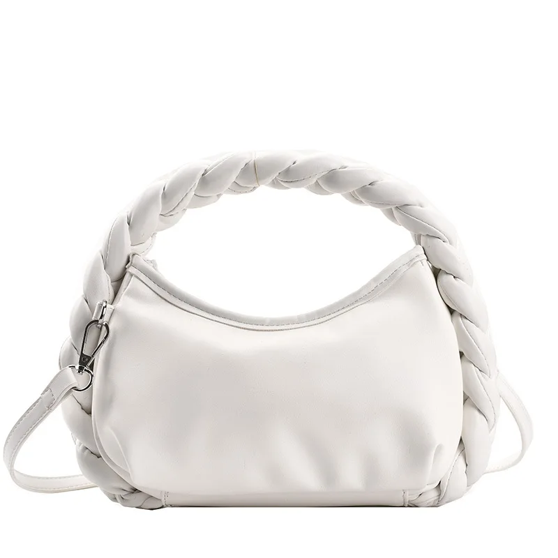 New Arrivals fashion Small Purse Handbag Woven Handle Designer Bag Women Pu Leather Trend Shoulder bag Women