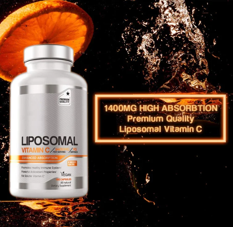 
Liposomal Vitamin C Vegan Capsules Fat Soluble High Absorption VIT C- Supports Healthy Immune System & Collagen Booster 