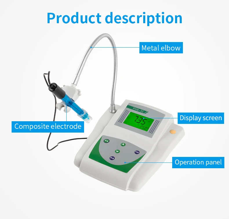 PHS-3C PHS-3DW 0.01pH Handheld PHmeter Tester Instrument Portable Laboratory PH meter