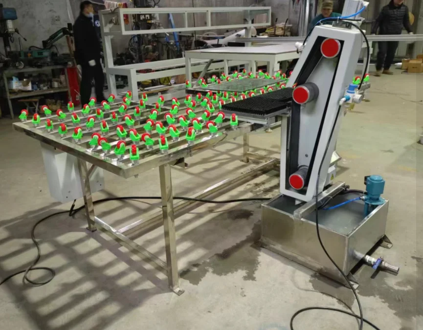 New manual glass abrasive belt grinding and beveling machine glass processing equipment