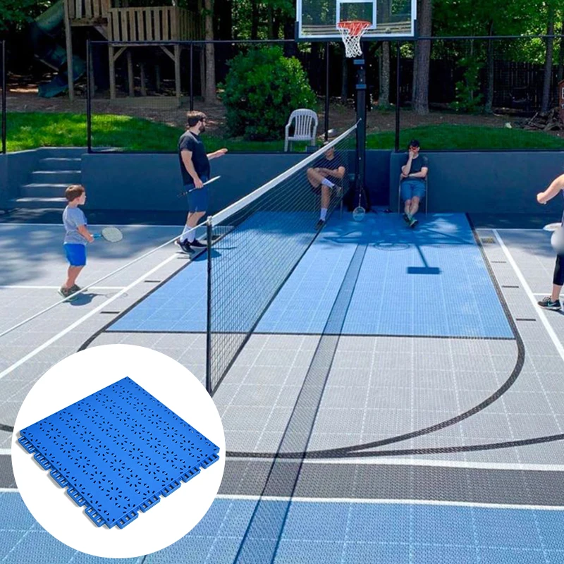 Interlocking Tile Sport Sunburn Resistance Pickleball Court Floor Mat Sports Tiles For Pickleball