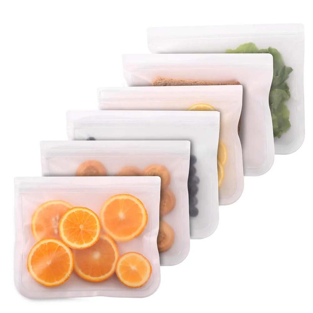 Reusable Food Storage Bags Freezer Bags Resealable Lunch Bag for Meat Fruit Veggies