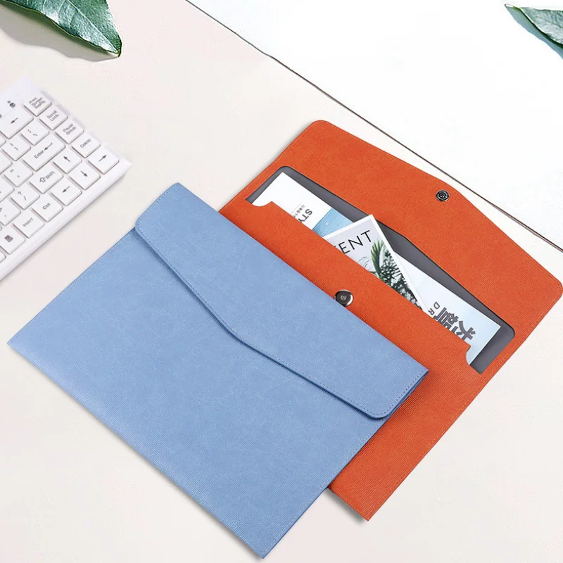 Fashion PU Leather a4 File Folder Sleeve Paper Document Organizer Bag for
