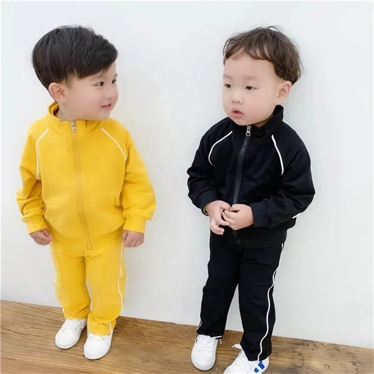 B60834A 2019 hot style cotton knit baseball jacket and trousers casual hoodie suit