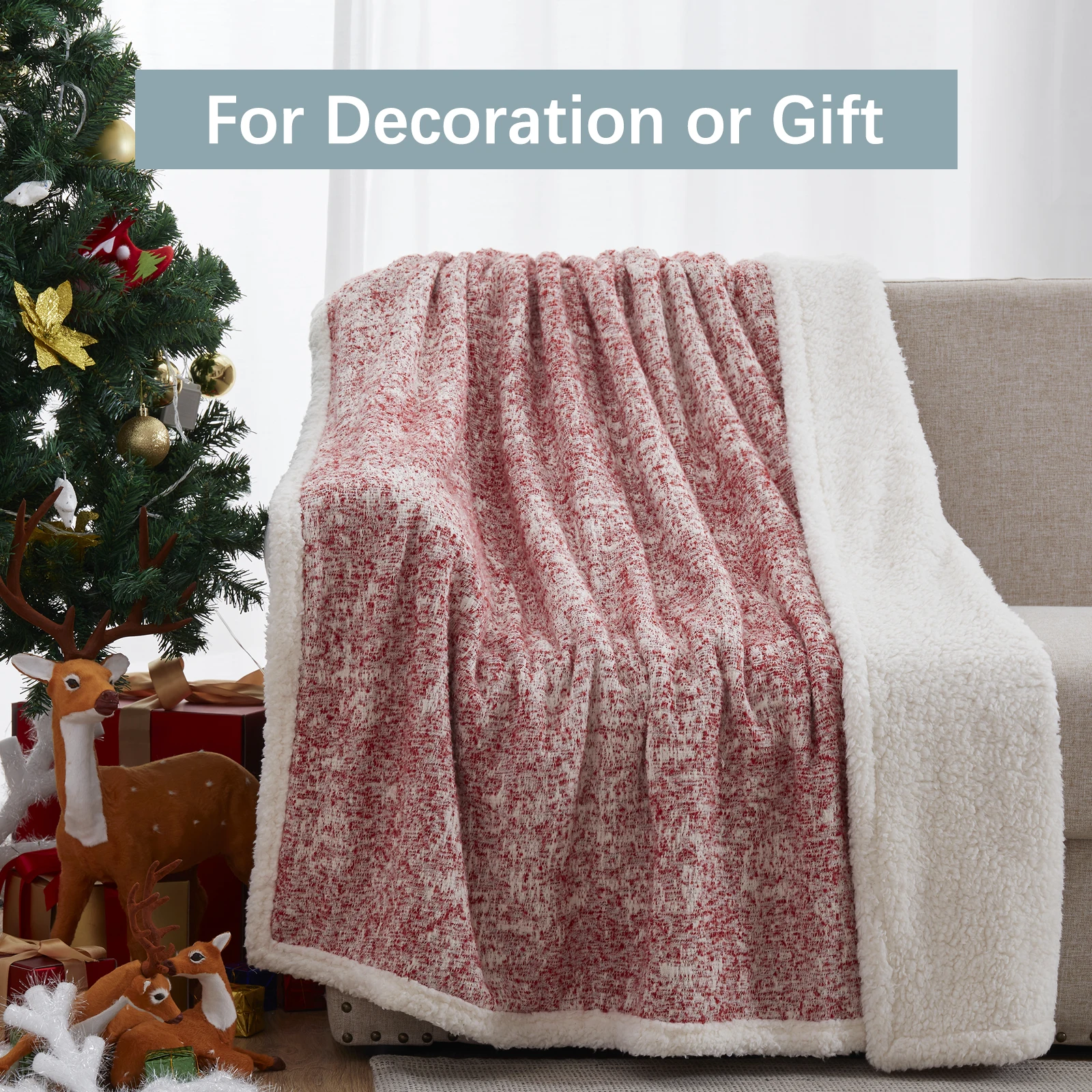 Home 300GSM cotton 200GSM wool 50x60 inch custom color Sherpa wool Blanket