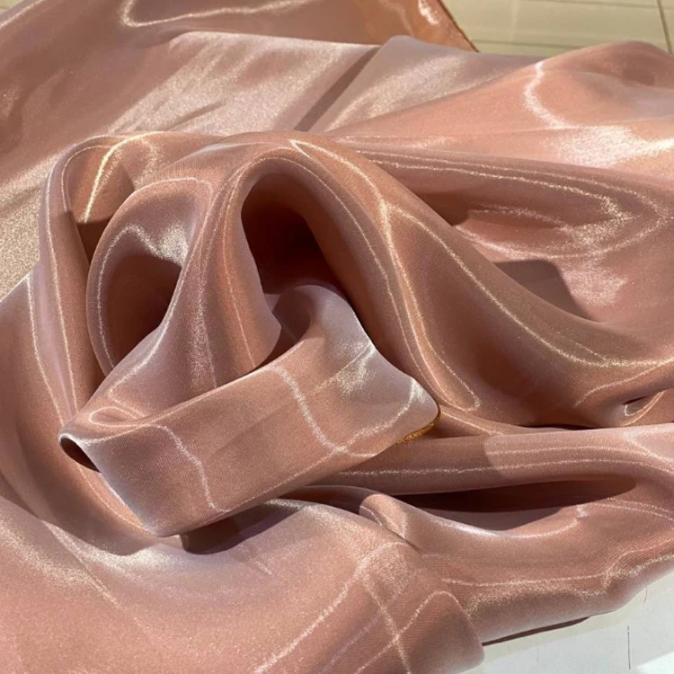 Crystal clear wedding bridal dress drapery decoration sparkle sheer high quality organza fabric for event dress gift wrapping