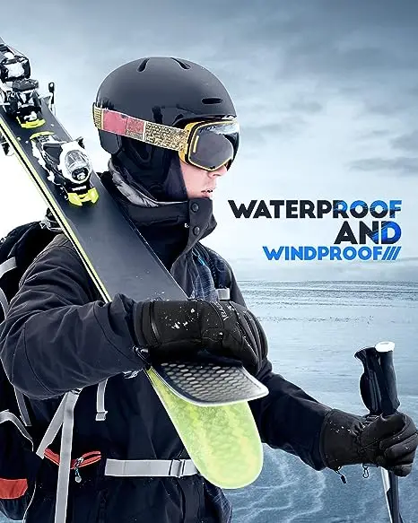 Winter waterproof wholesale touch screen gloves sport electric heating glove ski gloves