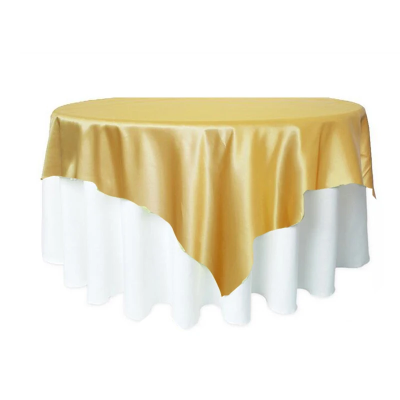 Square Tablecloth Overlay Smooth Fabric Tablecloth Satin Table Cover for Party Wedding Banquet Table Decoration