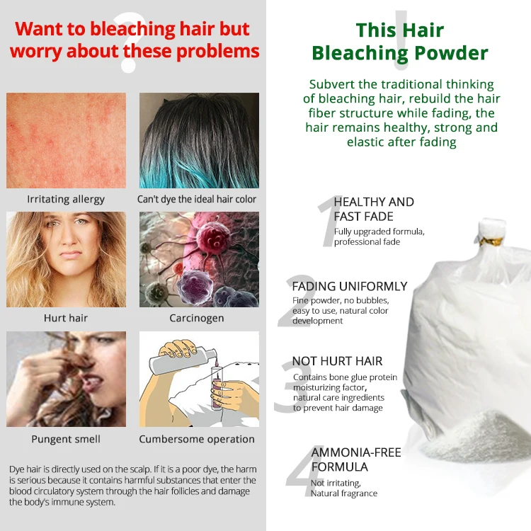 Bleach And Developer for Skin for Used Oil Chemical Private Label Hair Bleaching Powder