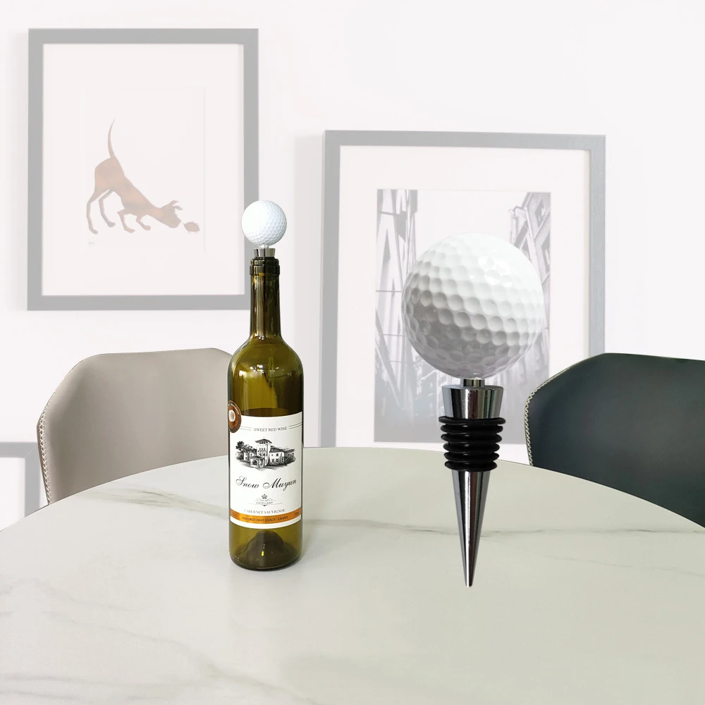 DT-golfset-S golf ball champagne bottle opener golf red wine stopper set customized logo and names golf advertisement gift set