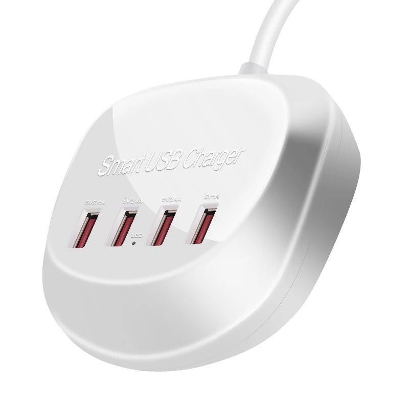 5V   4 port 36w  fast charging desk placed multi usb charger 4-port usb charging station US EU UK AU Plug